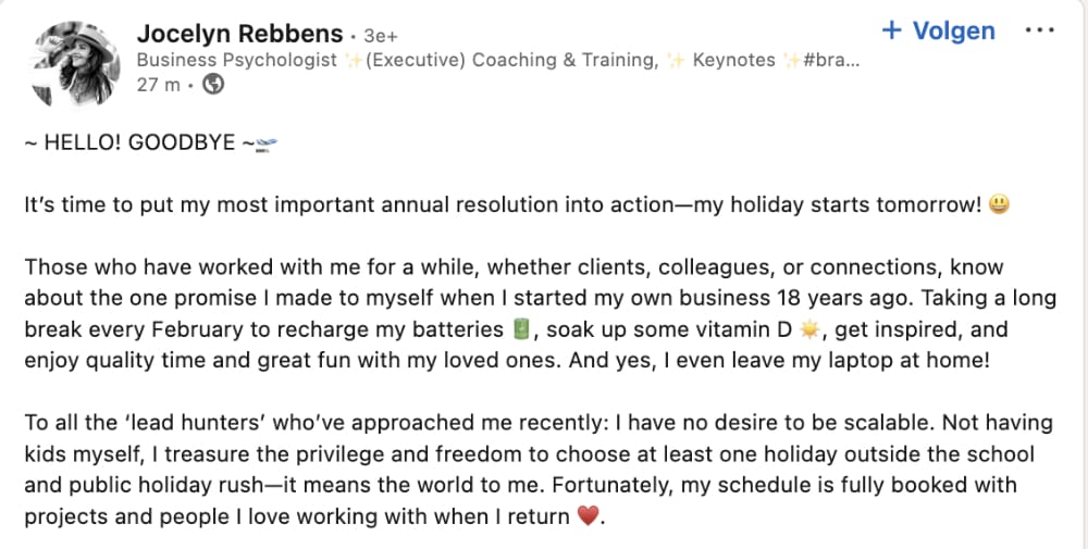 rebbels linkedin hello goodbye