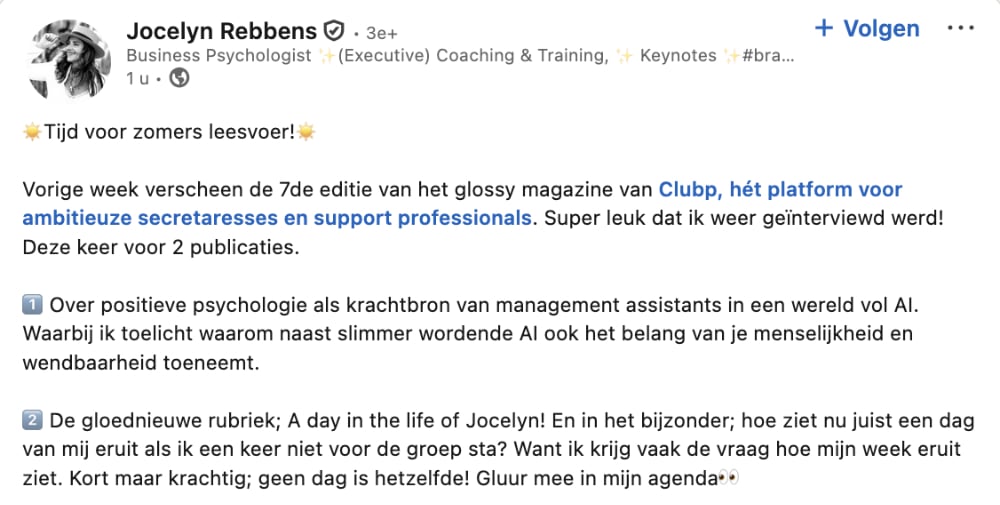 rebbels linkedin zomers leesvoer jocelyn rebbens