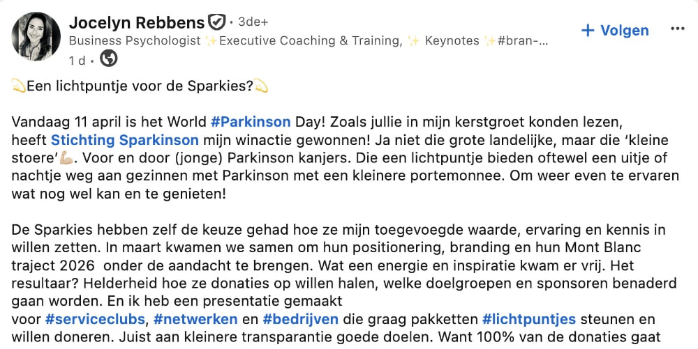 Jocelyn rebbens een lichtpuntje voor sparkies rebbels
