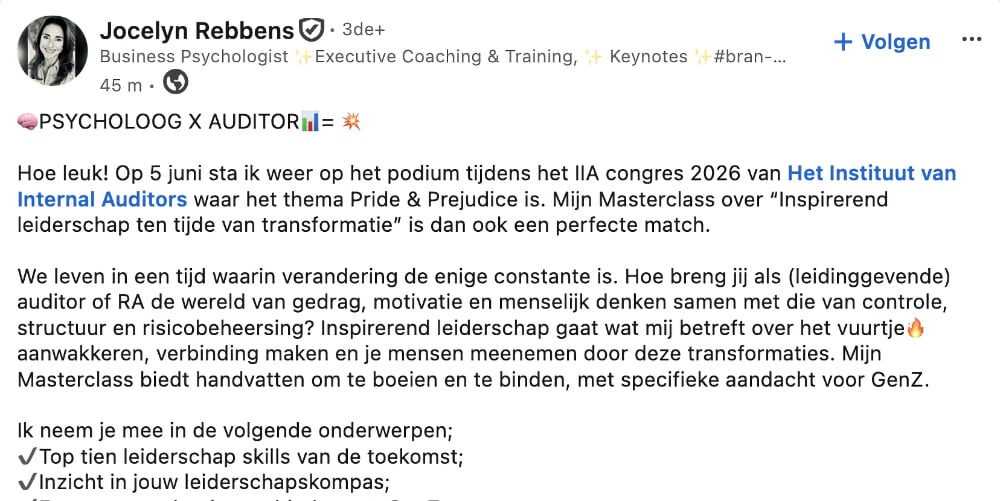 Jocelyn Rebbens psycholoog x auditor